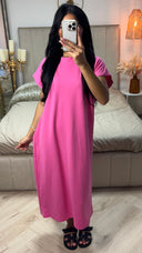 Essential Terry Cotton Oversized Dress Half Sleeves