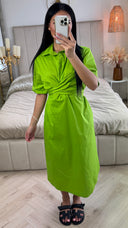 Cross Tie Belt Blouse Dress