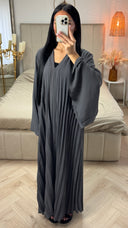 Oversized Abaya met Plooien en Vlindermouwen