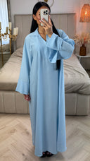 Lange Abaya met V-hals en Splitmouwen