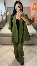 Oversized Blazerpak met Korte Mouwen – 2-Delige Set