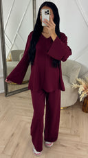 Oversized Two-Piece Set met Wijde Mouwen & Wide Leg Broek