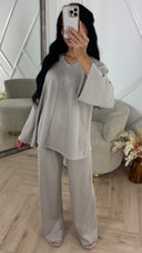 Oversized Two-Piece Set met Wijde Mouwen & Wide Leg Broek