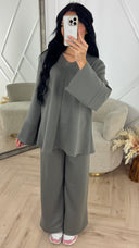 Oversized Two-Piece Set met Wijde Mouwen & Wide Leg Broek