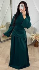 Luxe Rok Set met Hoge Hals en Taillelint