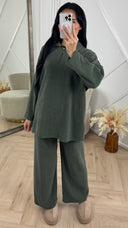 Jacquard Two-Piece Set met Halve Rits