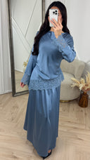 Satijnen Two-Piece Set met Kantdetails