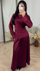 Satijnen Two-Piece Set met Kantdetails