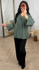 Oversized Blouse met Wijde Mouwen