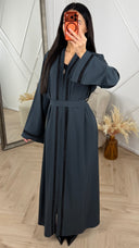 Abaya Maxi Jurk met Ritssluiting en Sierband