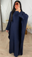 Abaya Jurk met Strass Details en Cape Mouwen