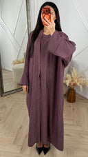 Linnenlook 2-Piece Abaya Set met Binnenjurk
