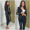 Velvet 2pcs Zip Set Two Stripes 147