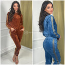 Velvet 2pcs Set Basic Glitter Stripe 293