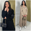 Zipper Thick Ribbed Maxi Dress Oversized Corduroy