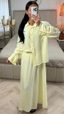 2-Delige Set met Strikmouwen en A-Lijn Rok – Viscoseblend