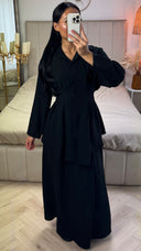 2-Delige Set met Tailleceintuur en A-Lijn Rok – Viscoseblend