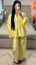 2-Delige Set met Tailleplooien en Wijde Broek – Viscoseblend