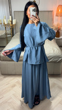 2-Delige Set met Viscoseblend Top en Maxi Rok