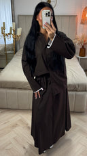 2-Delige Set van Katoen met Wijde Mouwen en Rok met Tailleband