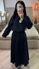 2-Delige Set van Katoen met Wijde Mouwen en Rok met Tailleband