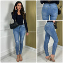 2024 Hochwertige Stretch-Push-Up-Jeans mit Rissen Y6163