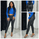 Lederlook Leggings schlicht 2048