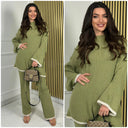 Knitwear Oversized Ribbed Wide Leg Set Line Detail 21191