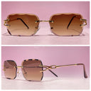 Golden Sunglasses 100% UV Protection Diamond Cut 2572
