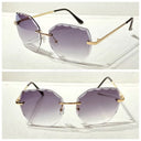Golden Sunglasses 100% UV Protection Diamond Cut 2638