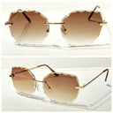 Golden Sunglasses 100% UV Protection Diamond Cut 2638
