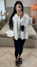 Blouse met Ruffle Mouwen – Katoen