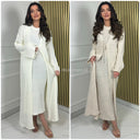 2 Piece Knitwear Set Cardigan + Sleeveless Dress 1609 Maxi