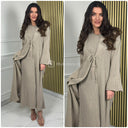 2 Piece Knitwear Set Cardigan + Sleeveless Dress 1609 Maxi
