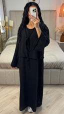 2pcs Set Tie Cardigan + Sleeveless Dress Set