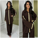 2-teiliges Hoodie-Set mit übergroßer goldener Stickerei