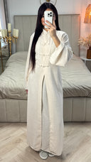 2pcs Linnenlook Set Button Tie Belt Kimono + Underdress