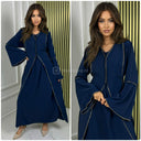 2-teiliges Set Kleid mit goldenen Nahtdetails