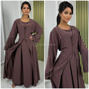 2-teiliges Set Kleid mit goldenen Nahtdetails