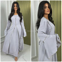 2pcs Set Dress Golden Seam Details