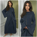 2-teiliges Set Kleid mit goldenen Nahtdetails
