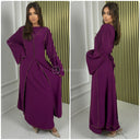 2pcs Set Dress Golden Seam Details