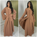 2pcs Set Dress Golden Seam Details