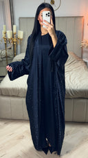 2pcs Set Glitter Kimono + Inside Tie Belt Underdress