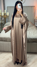 2pcs Set Glitter Kimono + Inside Tie Belt Underdress