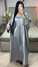 2pcs Set Glitter Kimono + Inside Tie Belt Underdress