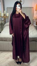 2pcs Set Glitter Kimono + Inside Tie Belt Underdress