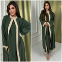 2-teiliges Set mit ärmellosem Kleid und mehrfarbigem Kleid mit Schlitz vorne