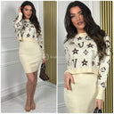 2pcs V Glitter Dress+Sweater Set 2485