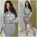 2pcs V Glitter Dress+Sweater Set 2485